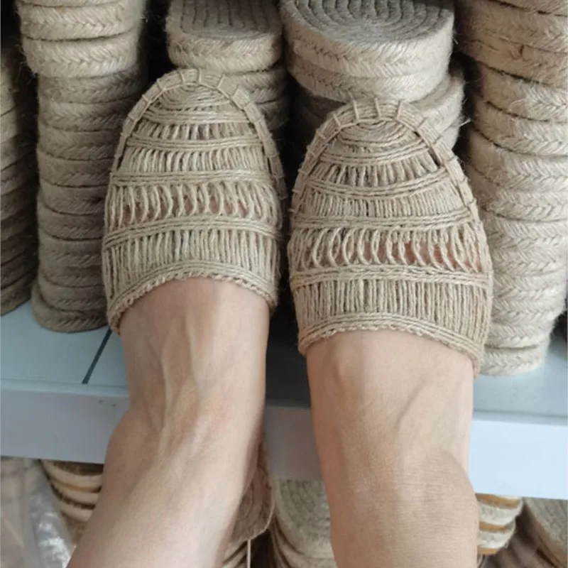 Handmade Artistic Retro Idyllic General Anesthesia Strap Fisherman Shoes New Roman Straw Sandals Fairy Platform