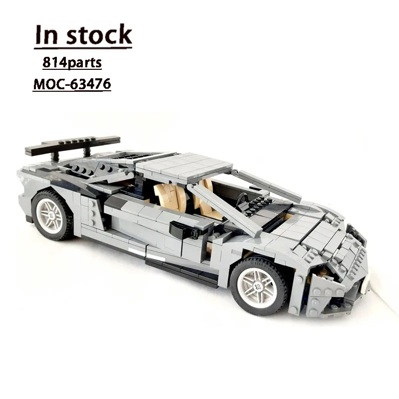 MOC-63476 novo supercar esportivo urbano bloco de construção modelo 814 peças brinquedo de construção criativo presente para meninos e crianças aniversário