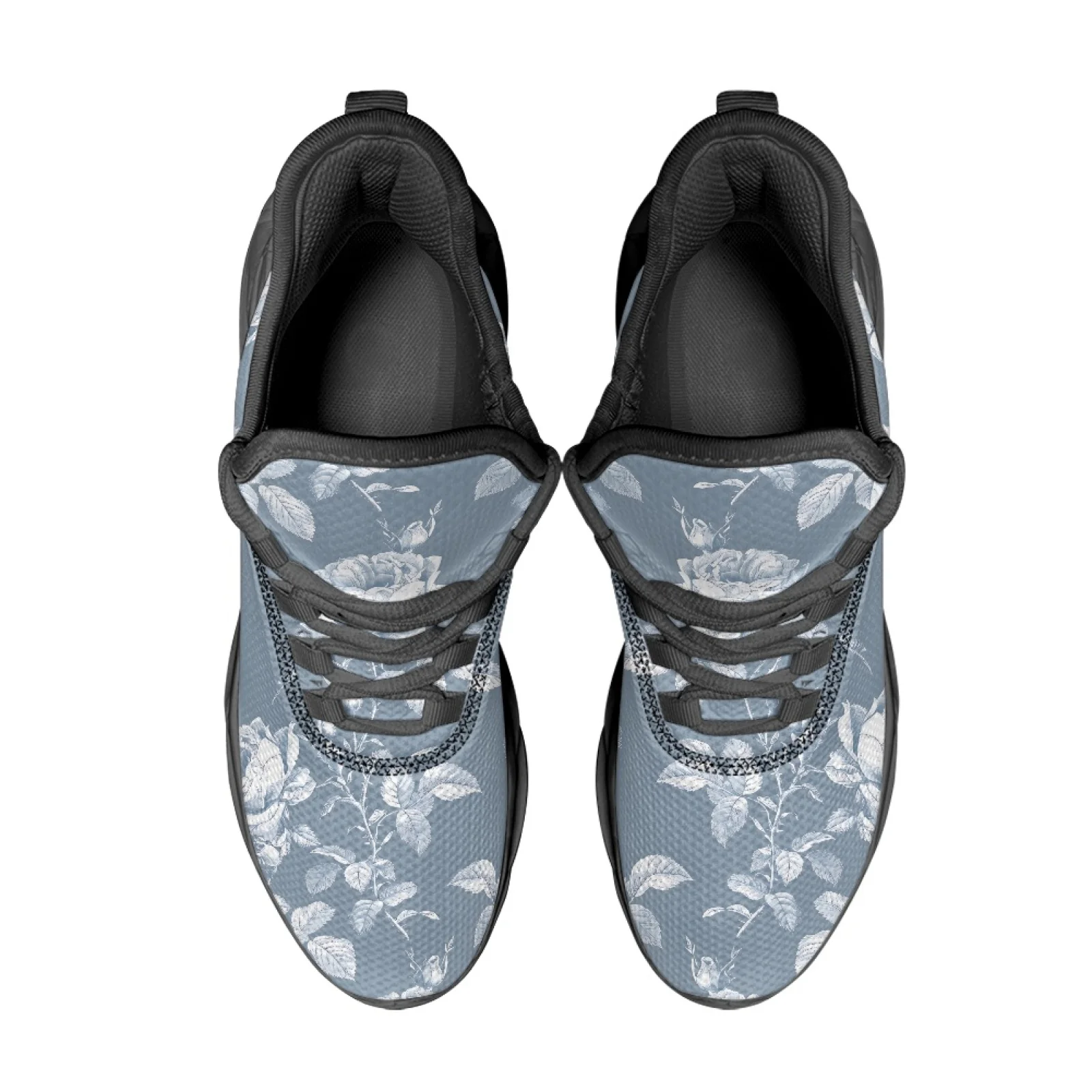 PENSTROLL Blue Rose Print Cushioned Blade Running Shoes Men's Running Shoes for Workout Lightweight Blade Sneakers