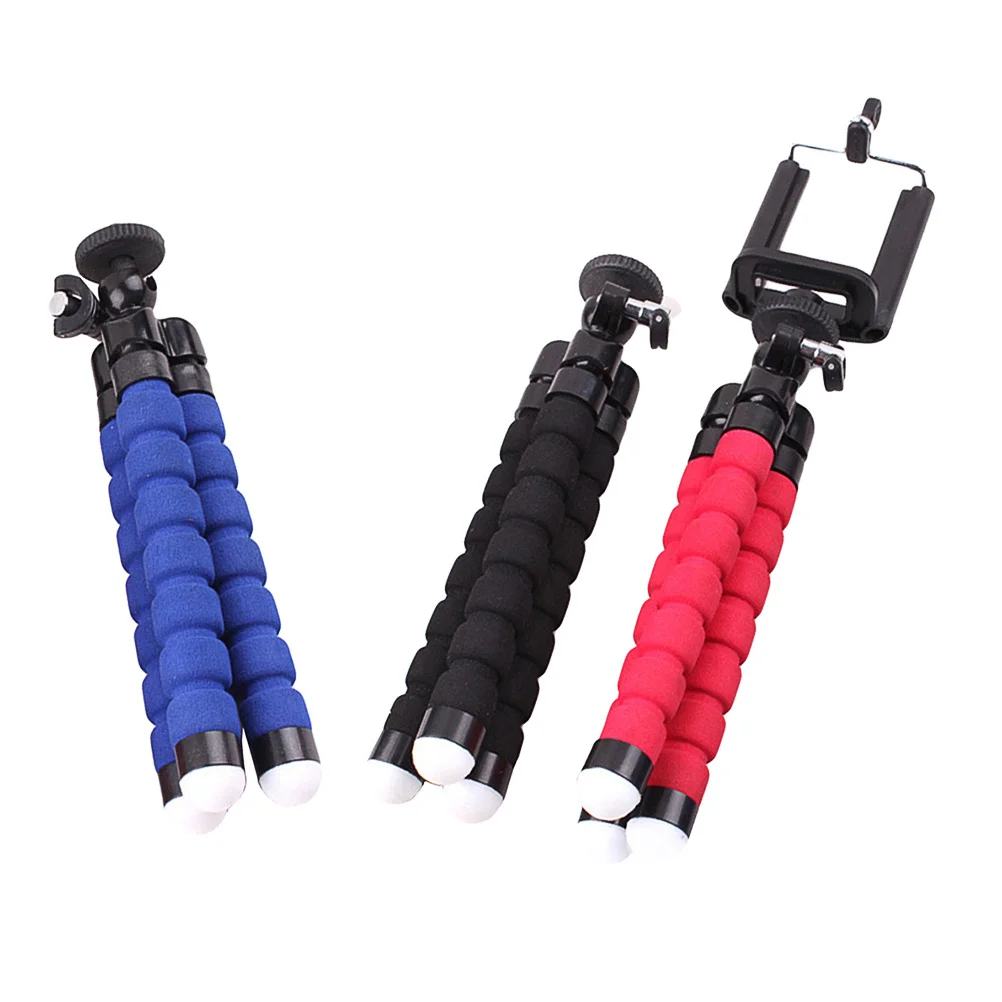 

3Pcs Tripod Flexible Sponge Phone Holder with Removable Link Button White Rubberized Feet for Uneven Surfaces