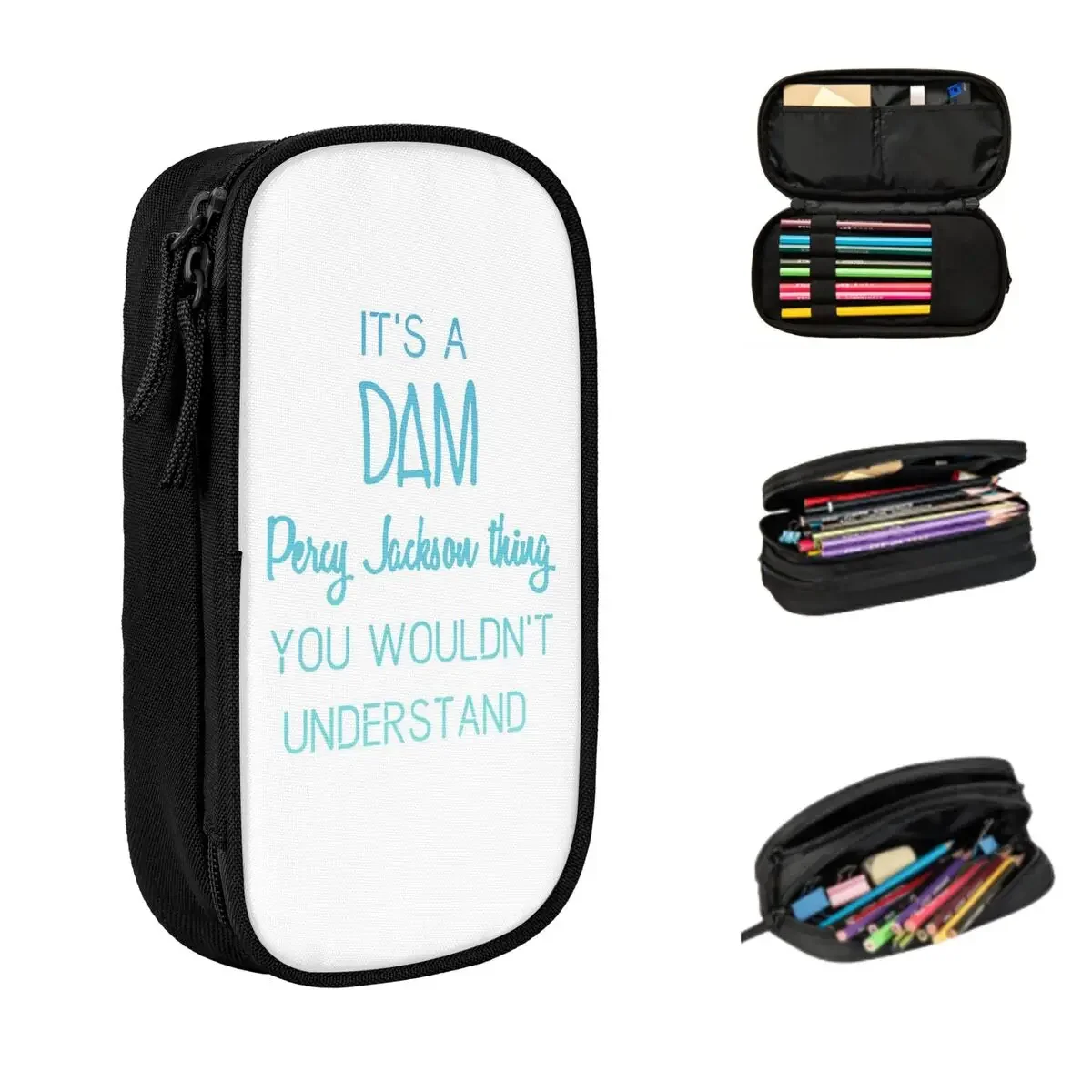 Dam Percy Jackson Thing Pencil Cases Large Storage Pen Bags Pen Box Pencil Pouch For Boys Girls Student Stationery School Office