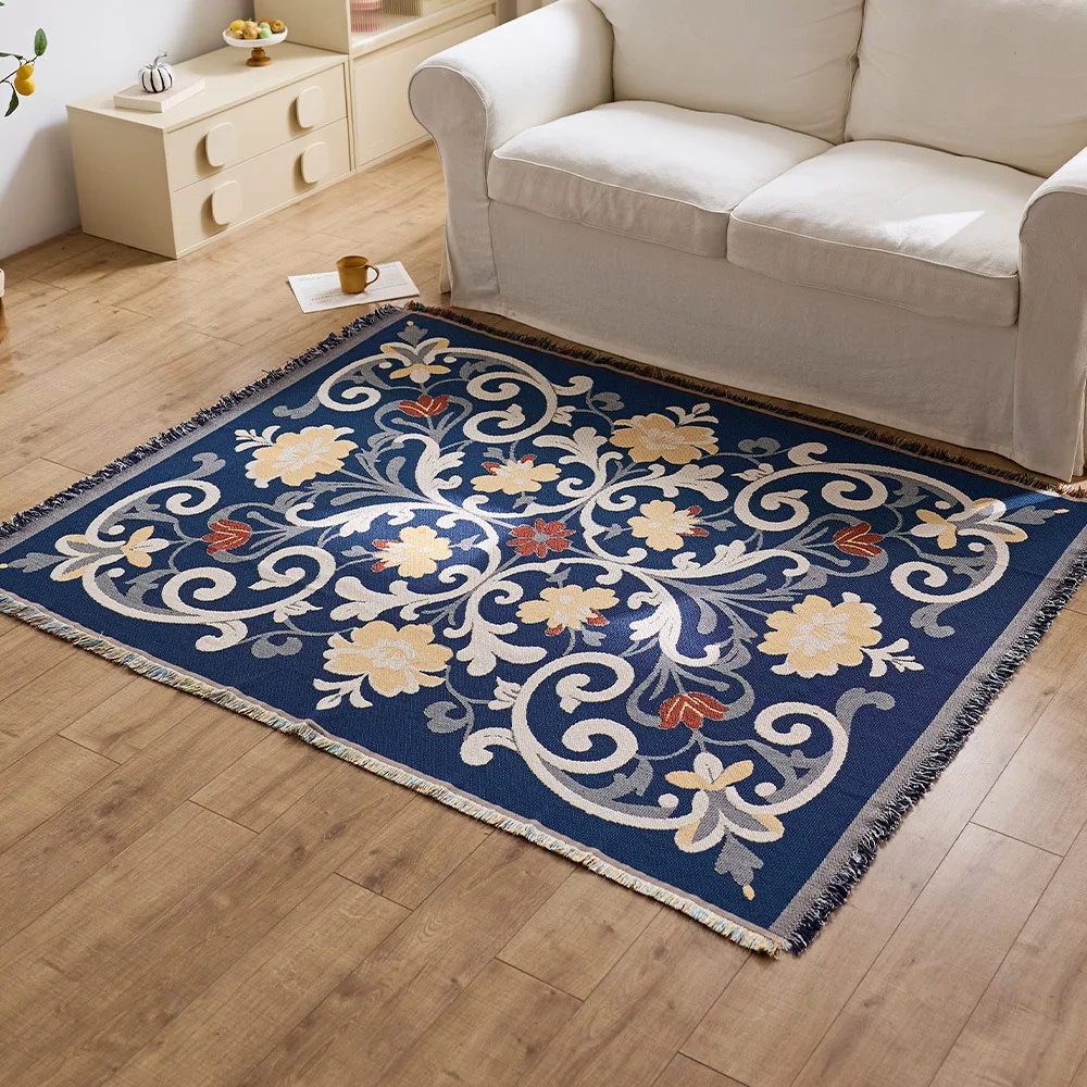 YFY Carpet Living Room Bedroom Floor Mat Cotton Yarn Blanket Ethnic Style Festival Prayer Blanket Worship Mat