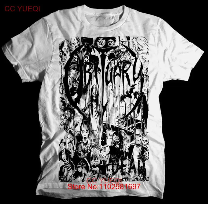 Футболка Obituary DEAD, белая металлическая группа death, причина смерти