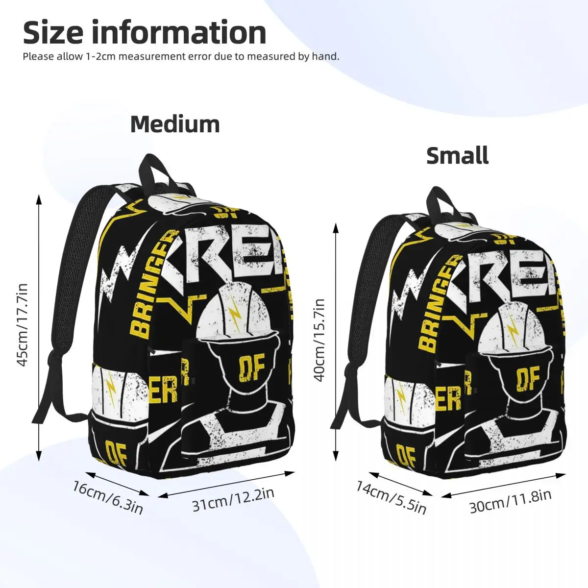 Electrician Electrical Engineering Power Backpack Daypack Large Capacity Children BookBag School Bag Shoulder Bags for Men Women