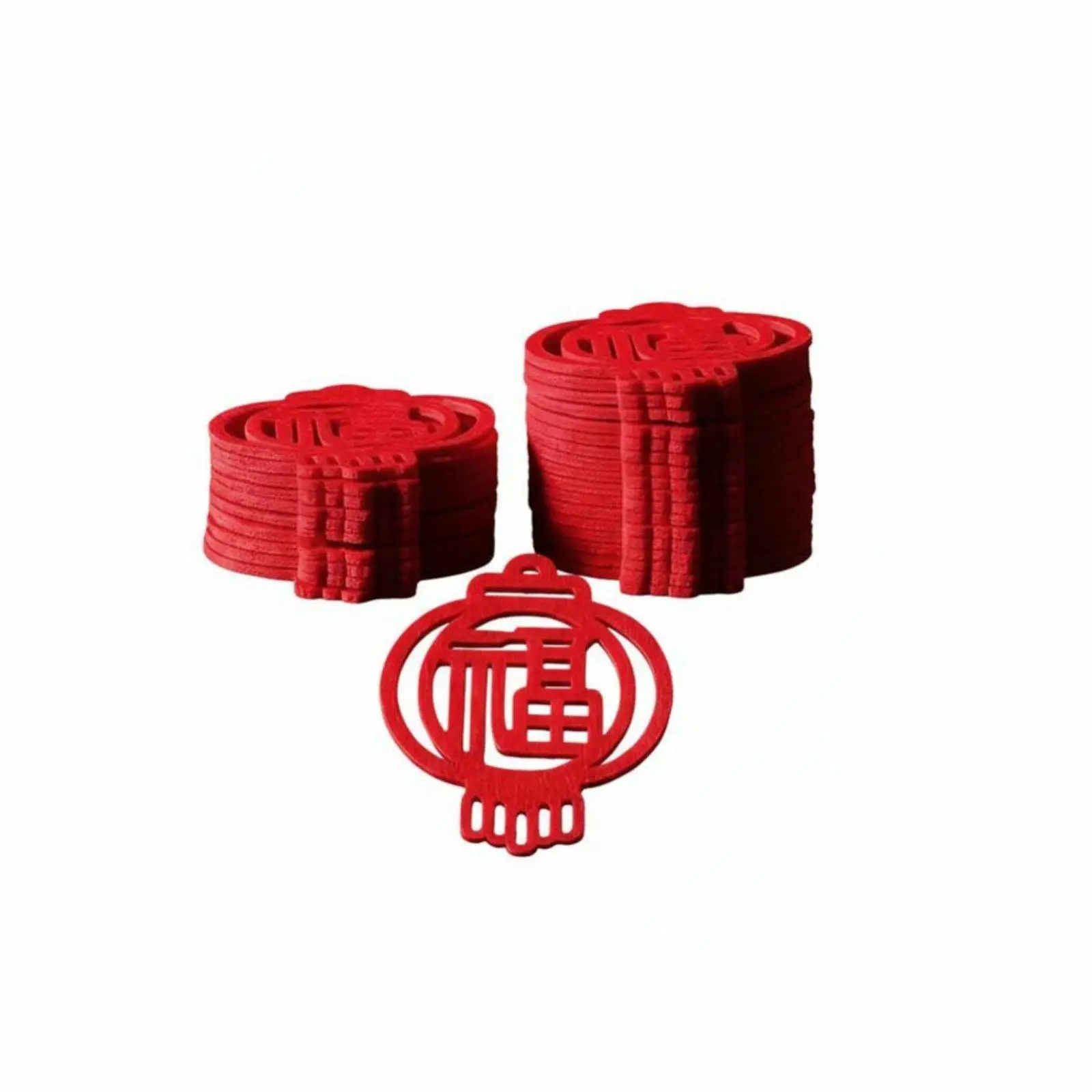 Chinese New Year Mini Fu Door Sticker, Horse Year, Red Non-woven, Housewarming, Random Design, Holiday Decor