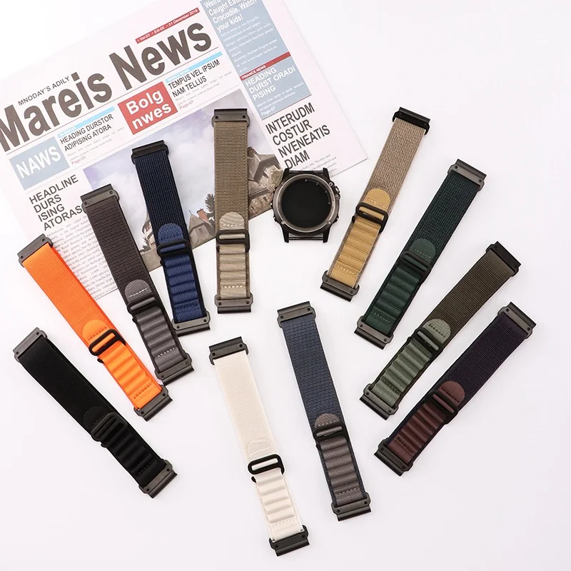 Alpine Nylon Loop Watch band 20mm 22mm 26mm fenix 9/9 pro/MIP 8 7 6 5 2X Fenix 3 Watch Strap 8/5X/6X/7X Pro Tai Tieshi wristband