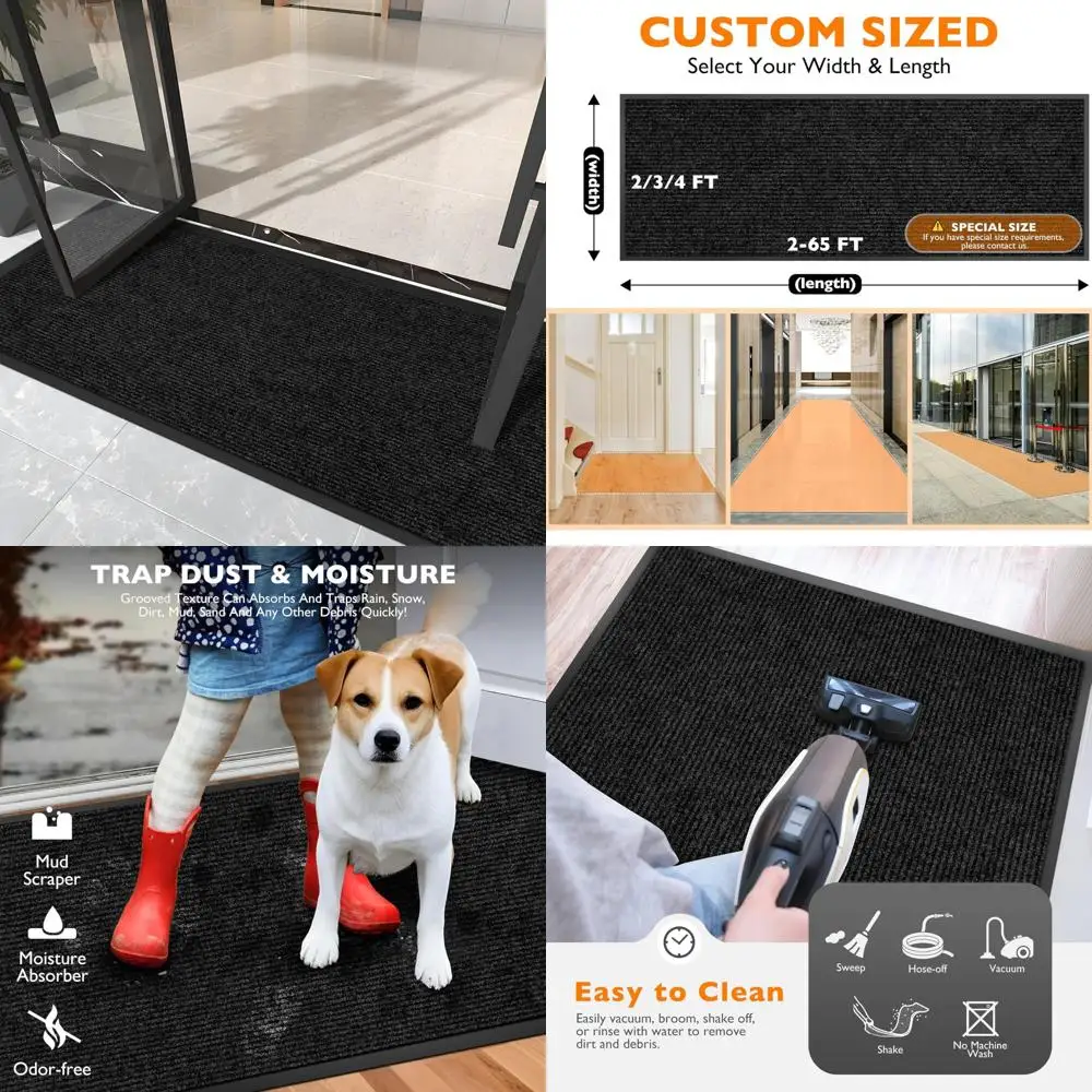 

Extra Large Heavy Duty Entrance Floor Mat, 3 Feet by 10 Feet Indoor Outdoor Commercial Dirt Trapper Mat for Front Door