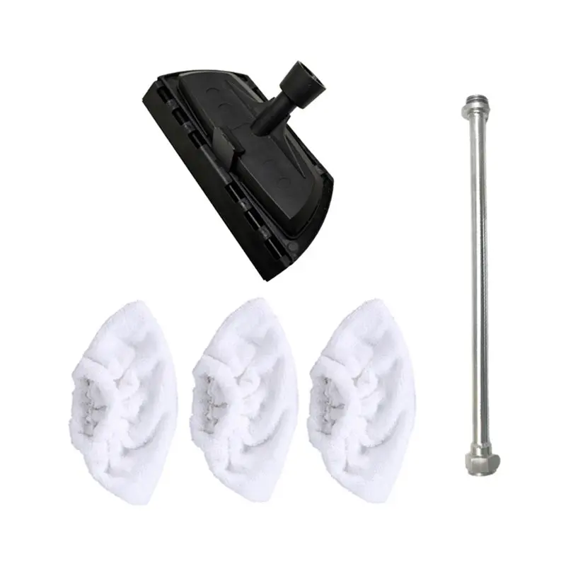 B47B-Steam Cleaner Attachment For Handheld Unit Microfiber Pads Window Squeegee Extension Rod Set