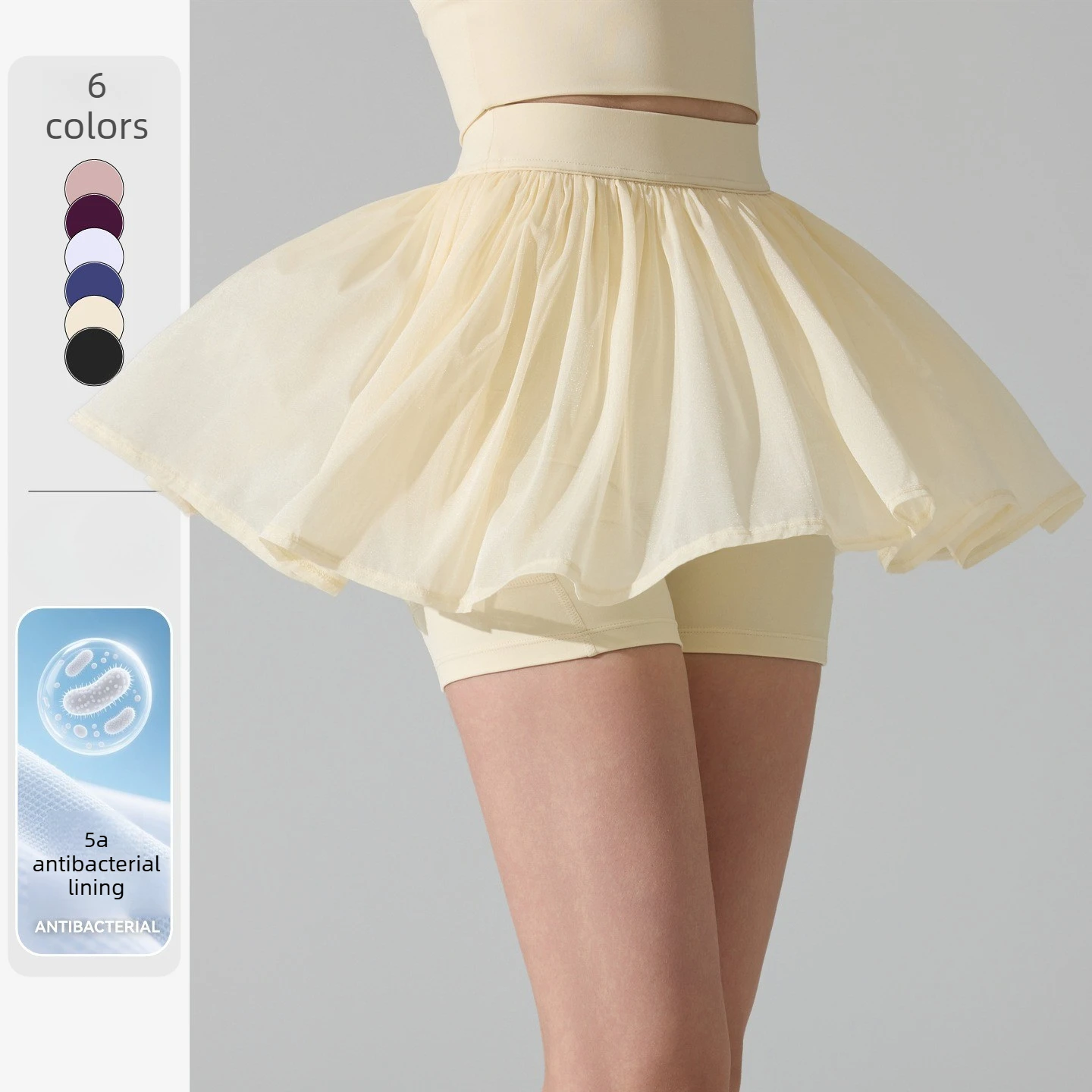 Cute Layered Tulle Mini Tennis Skirt Women High Rise Flowy Pleated Tennis Skort Workout Golf Running Gym Yoga Skirts sport skirt