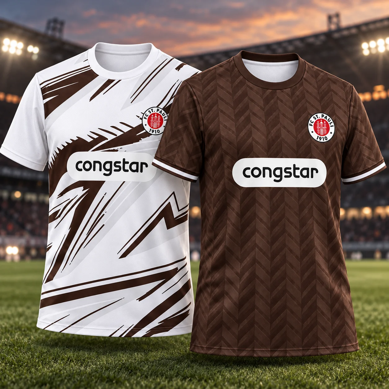Men's Football Jersey Breathable Soccer Shirt Short Sleeve Crew Neck Brown White Sports Top for Training Match Casual Streetwear
