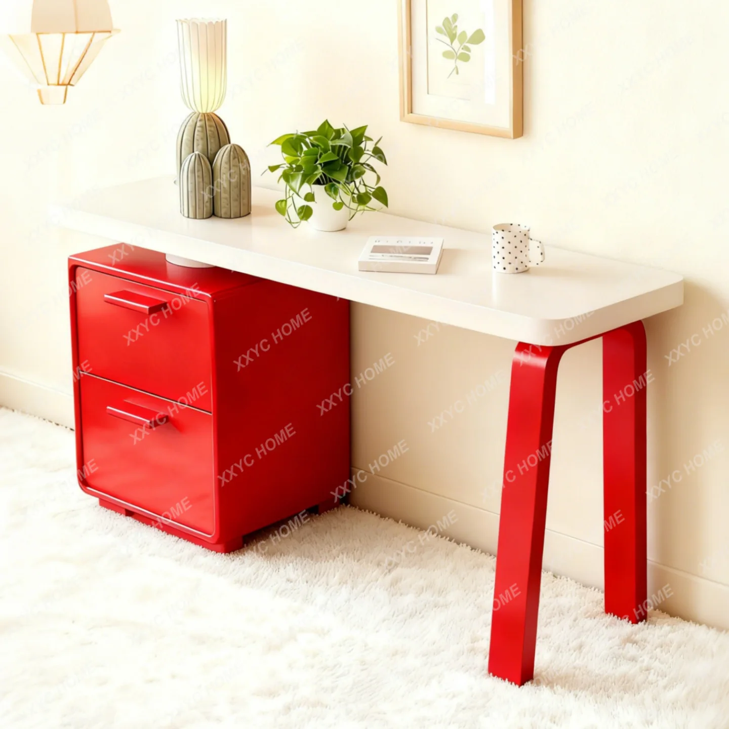 H Cream wind paint desk home office writing desk simple children's study table