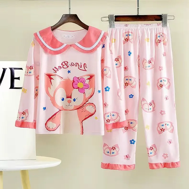 Set pigiama per ragazze Hello Kitty Set di indumenti da notte comodi e morbidi stile principessa Set di vestiti per la casa alla moda di alta