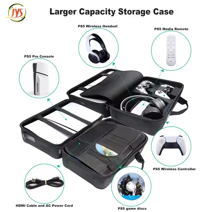 For PS5Slim New Console Multifunctional Diagonal Hard Bag PS5Slim Game Console JYS-P5179 EVA Storage Bag