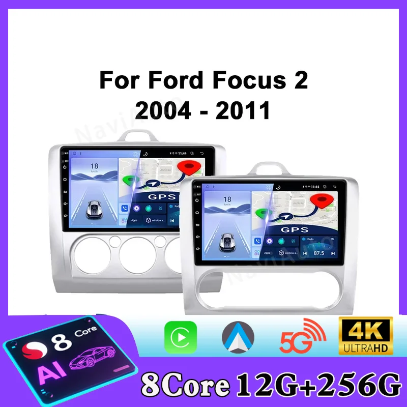 For Ford Focus MK2 2004 - 2011 Car Radio Android Automotive Multimedia Player GPS Navigation Carplay Touch Screen Auto Stereo