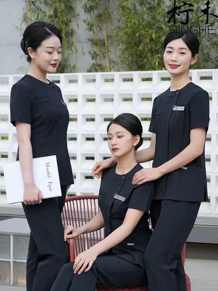 New Beauty Agency Work Clothes High Quality Beauty Salon Women Summer SPA Uniform Hotel Professional Short-sleeved Top and Pants