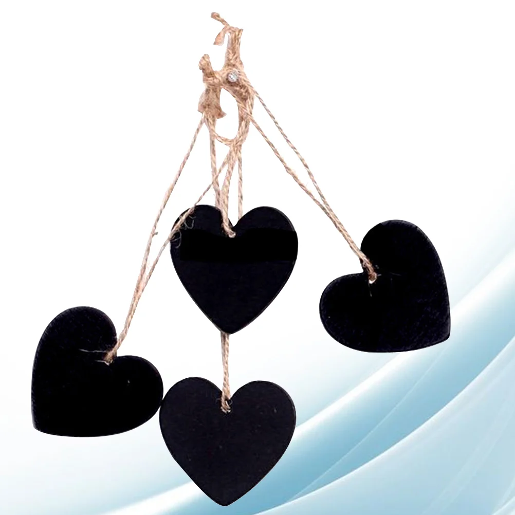 24 Pcs Message Board Small Blackboard Pendant Heart Shape Decoration Chalkboard Tag Children's Gift