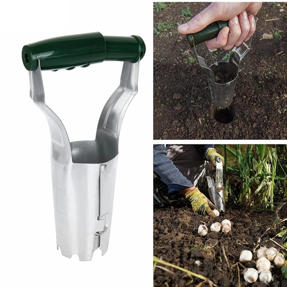 Premium-Automatic Transplanter Garden Hand Bulb Planter Tool With Depth Mark Soil Release Planting Tool For Digging Hole Seed
