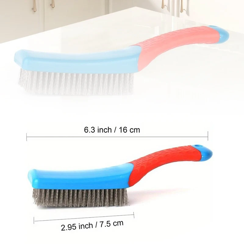Heavy Duty Stainless Steel Wire Brush With Comfortable Plastic Handle Perfect For Removing Rust, Welding Slag, Dirt, And Paint