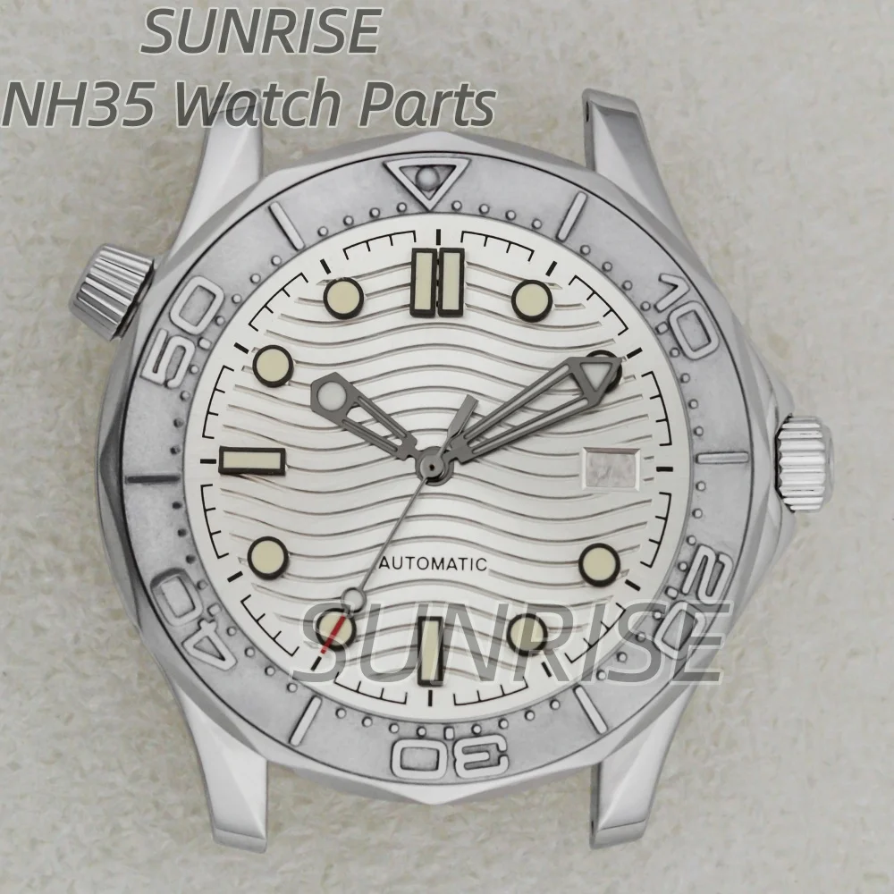 

NH35 41mm Stainless Steel Watch Case Ceramic Bezel Sapphire Crystal For Seamaster 300 Seiko NH35 NH36 Movement 31mm Dial 10ATM