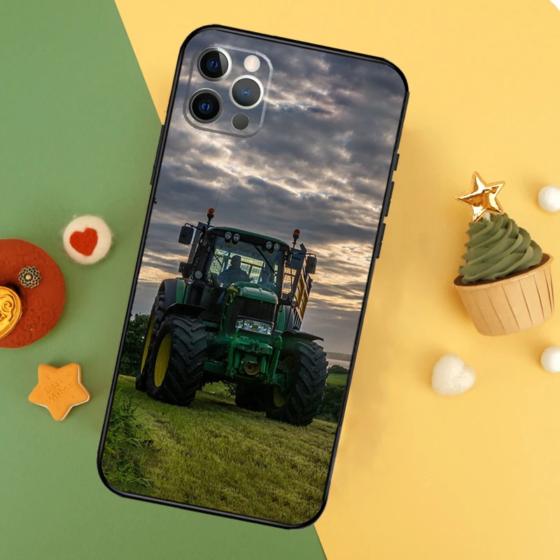 Coque de téléphone pour tracteur de véhicule agricole, coque pour iPhone 14, 16, 15, 12, 11, 13 Pro Max, X, Poly, XS Max, 7, 8 Plus, 12, 13 Mini