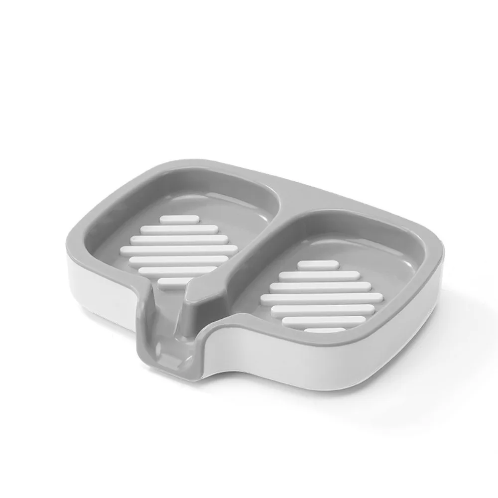 

2 IN 1 Double-Layer Soap Dish Anti-Slip Easy To Clean Soap Tray Ventilated Quick Drainage Soap Box Washing Table