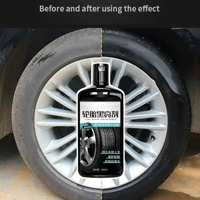 

Tire Coating 320ml Wet Tire Finish Long-lasting Tire Polish Quick Drying Wet Tire Finish Waterproof For Cars Wheel Shine And