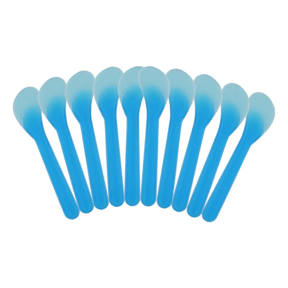 100Pcs Disposable Plastic Cream Stick Scraper for Face Body Mask Application Blue Repair Cream Smear Sticks