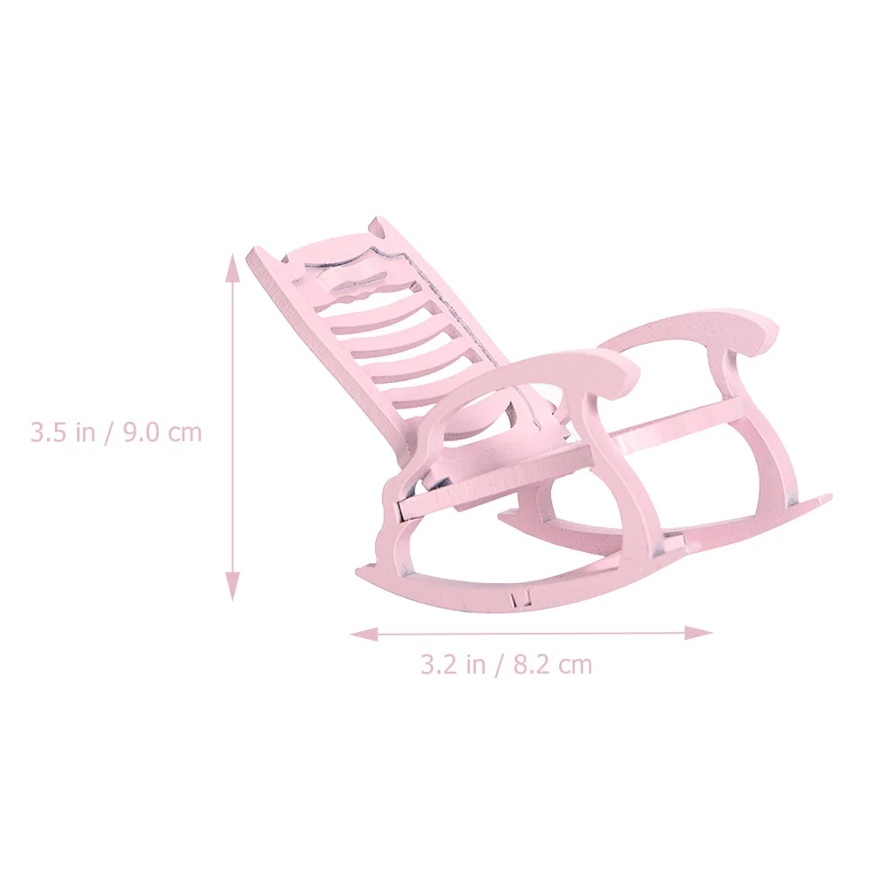 Drewniane miniaturowe krzesło bujane dla dzieci, ozdoba do zabawy w rolnictwo, mikro-krajobraz, akcesorium, dekoracja stołu, rękodzieło DIY, dekoracja domu.