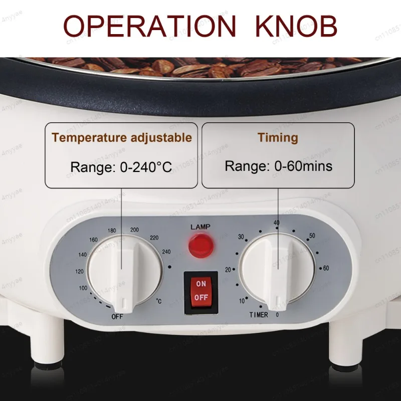 Electric Coffee Bean Roaster Coffee Baked Peanut Beans Baking Stove Popcorn Make Dryer Roasting Machine Grain Drying