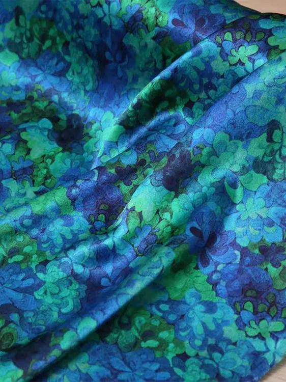 

Шелковая ткань Liberty с цветочным узором, двойная марля, 140 см в ширину, натуральный шелк, для рукоделия и DIY-проектов