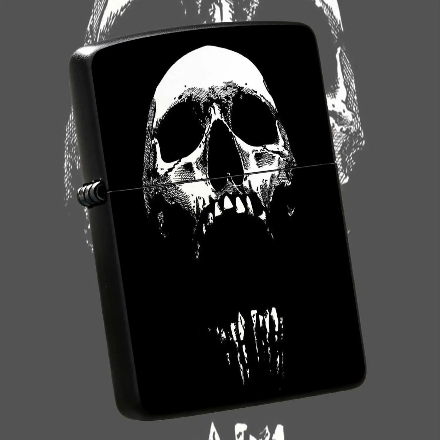 Retro Dark Skull  Flip-top Windproof  Lighter Refillable Fuel Portable Pocket Lighter Personalized Trendy Hardcore Style Portable  Suitable For Daily Outdoor And Multiple Scenarios Humorous and Fun Lighter