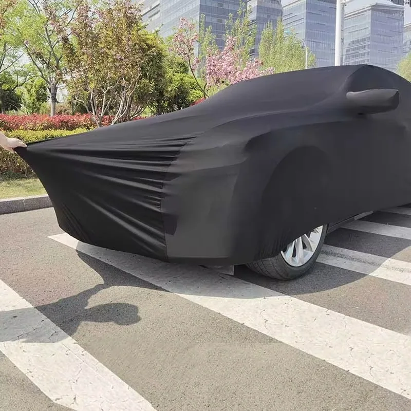 High Grade Full Coverage Car Cover, Stretch Spandex, Compatible with Sedans SUVs, Blocks Dust and sunlight Effectively