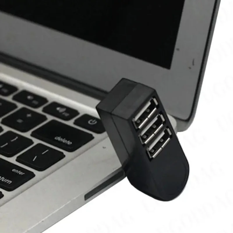 Universal Mini Rotatable 3 Port USB 2.0 Hub High Speed Data Transfer Splitter Box Adapter USB Expander For PC Laptop MacBook Pro