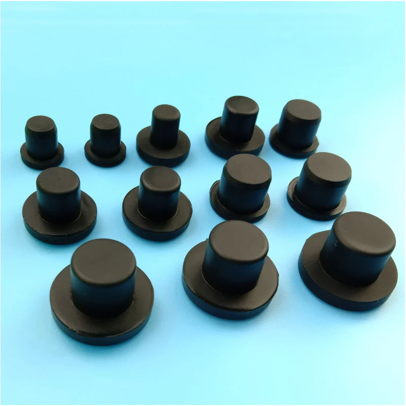 Black t-type solid silicone plug, dust-proof protective cover, tight seal plug