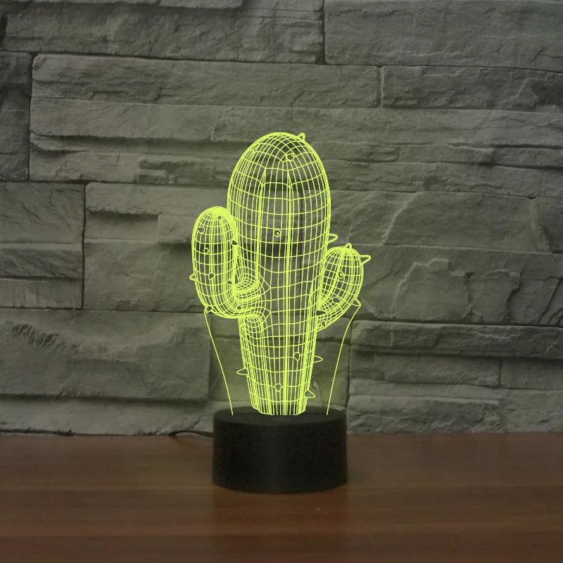 Cactus Night Light for Child 3d Illusion Lamp 7 Color Changing Led Night  Lamp Bedroom Decor Nightlight Gift Toys for Kids Baby - AliExpress 39