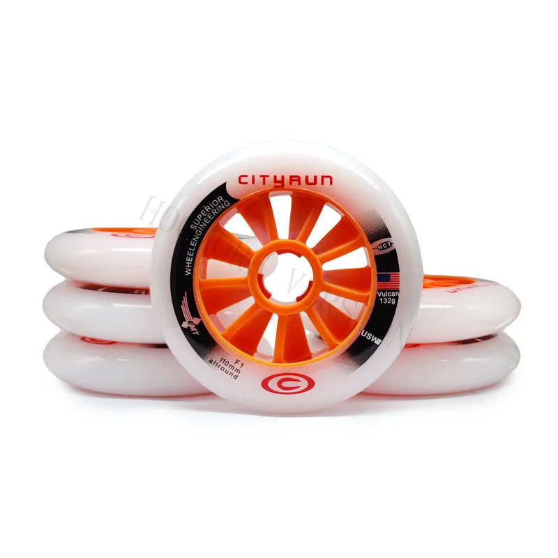 6 8 Pieces CITYRUN Speed skating wheel F1 110mm 100mm 90mm for Inline Speed Skating Track Road Marathon 608rs High Speed Bearing