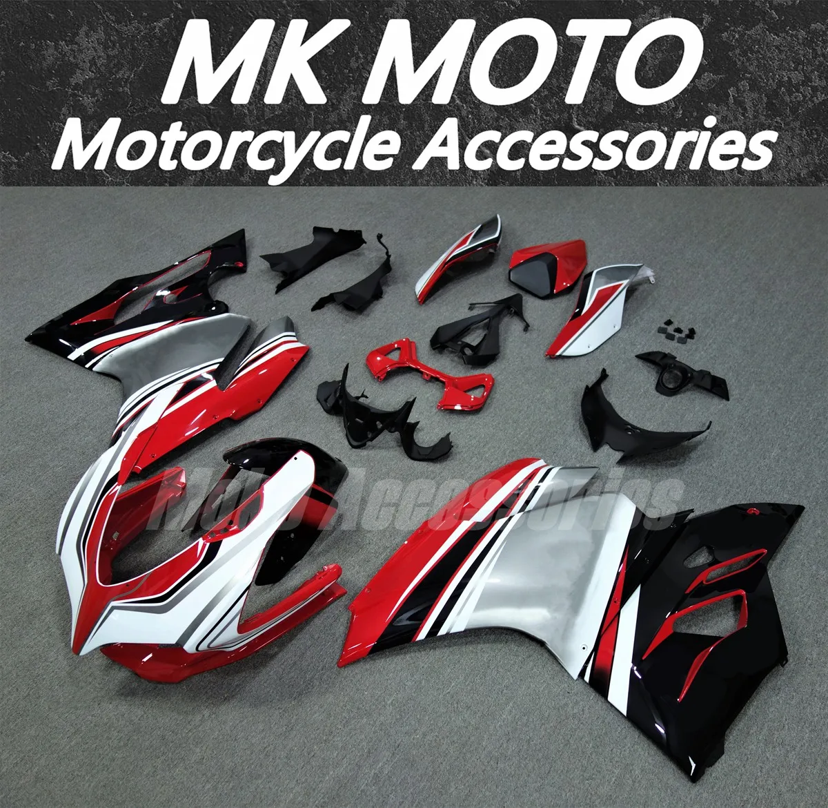 

Motorcycle Fairings Kit Fit For Panigale 899 1199 2012 2013 2014 Bodywork Set High Quality ABS Injection New Red silver