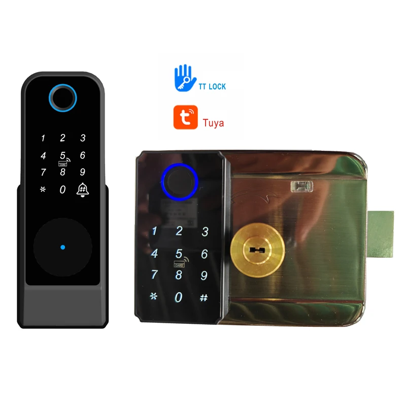 

July005 IP65 Водонепроницаемый умный дверной замок Tuya Wi-Fi Gate RIM Lock Открытый цифровой код клавиатуры Электронный замок