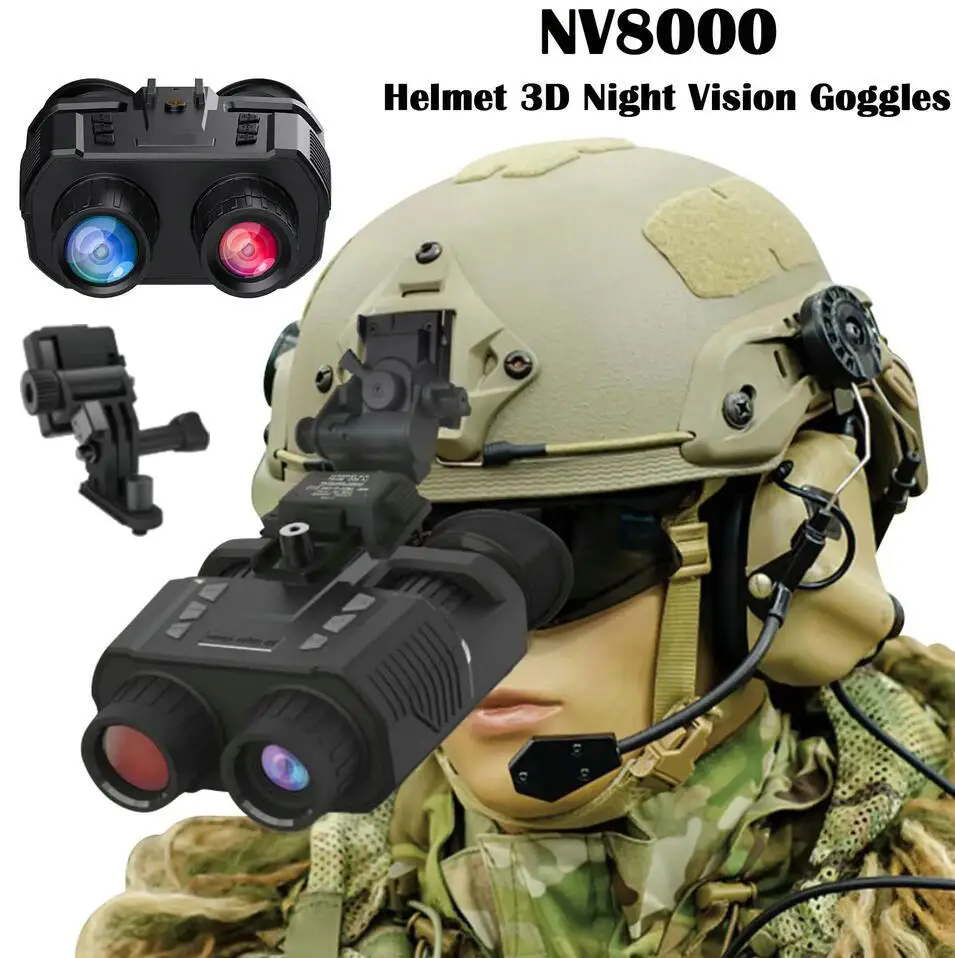 Night Vision Binoculars Goggles Infrared Digital Head Mount Built-in Battery Rechargeable Hunting Camping Equipment 1080P Video