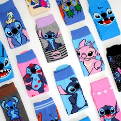 1 Pair New Design Cartoon Long Men Socks Stitch Kawaii Women Socks creative Skateboard socks Fashion knee-high Socks Size 37-45