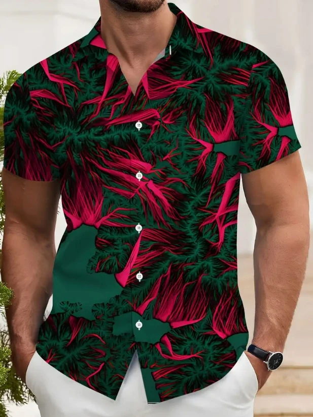 

Men's Shirt Short Sleeve Hawaiian Casual Printed Button Shirt Summer Beach Shirt Camping Shirt Short Sleeve Men's Formal Shirt、