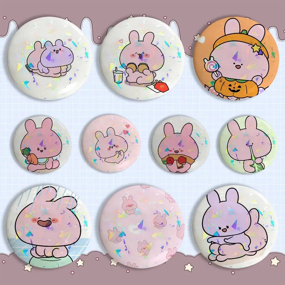 

C-cute Asamimichan-ES Badge on Backpack Clothes decoration Tinplate Round Brooch Funny Custom Gifts for Friend