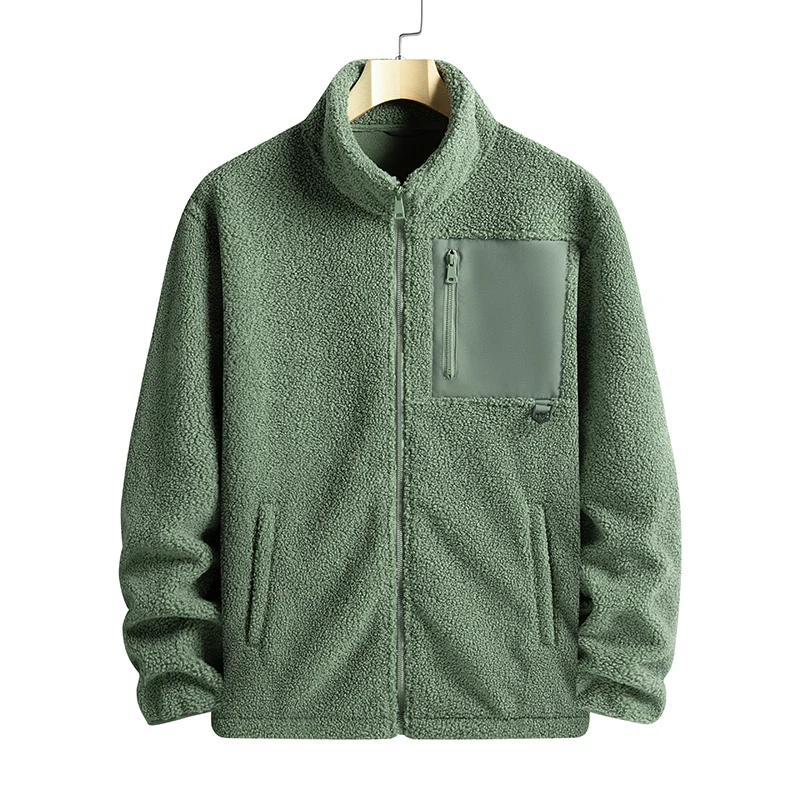 New Autumn Winter Sports Outdoor Stand Up Collar Casual Loose Couple Coat Men'S Thick Fashion Versatile Warm Polar Fleece Jacket - Image 4