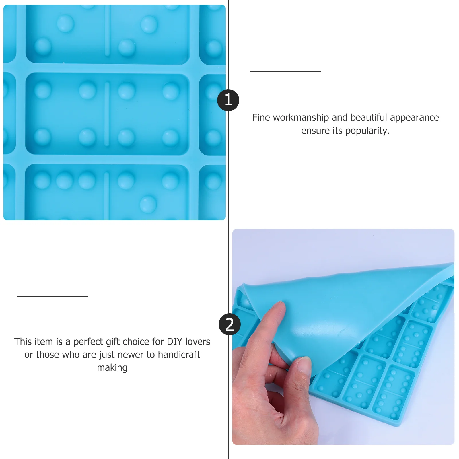 Simple Domino Silicone Mold Crystal Epoxy DIY Manual Reverse Mold Handmade Creative Accessories Silicone Mould