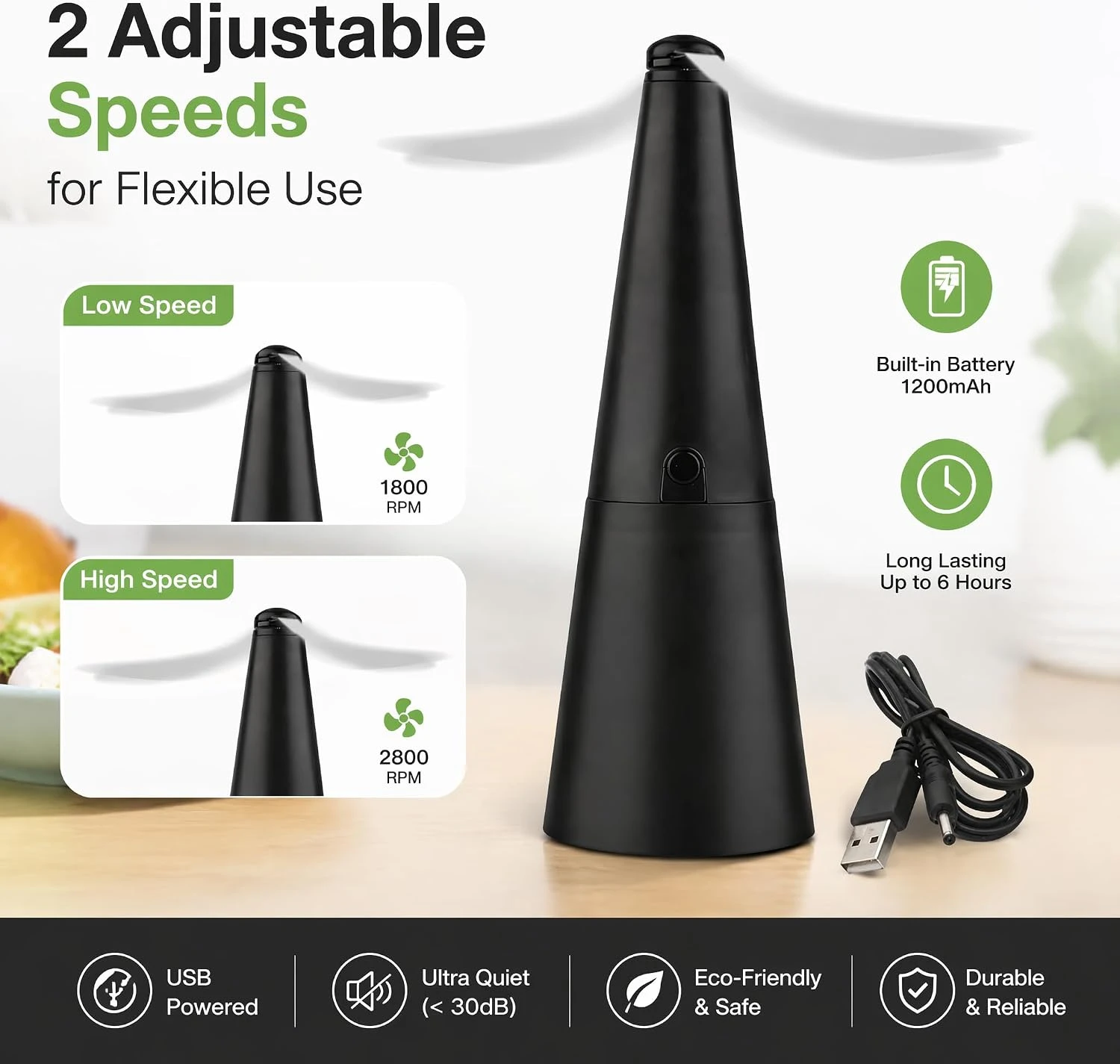 Automatic Mosquito Repellent Fan Fly Mosquito Repeller Fan Food Rotating Fan USB Powered Table Fans for Home Outdoor Picnic