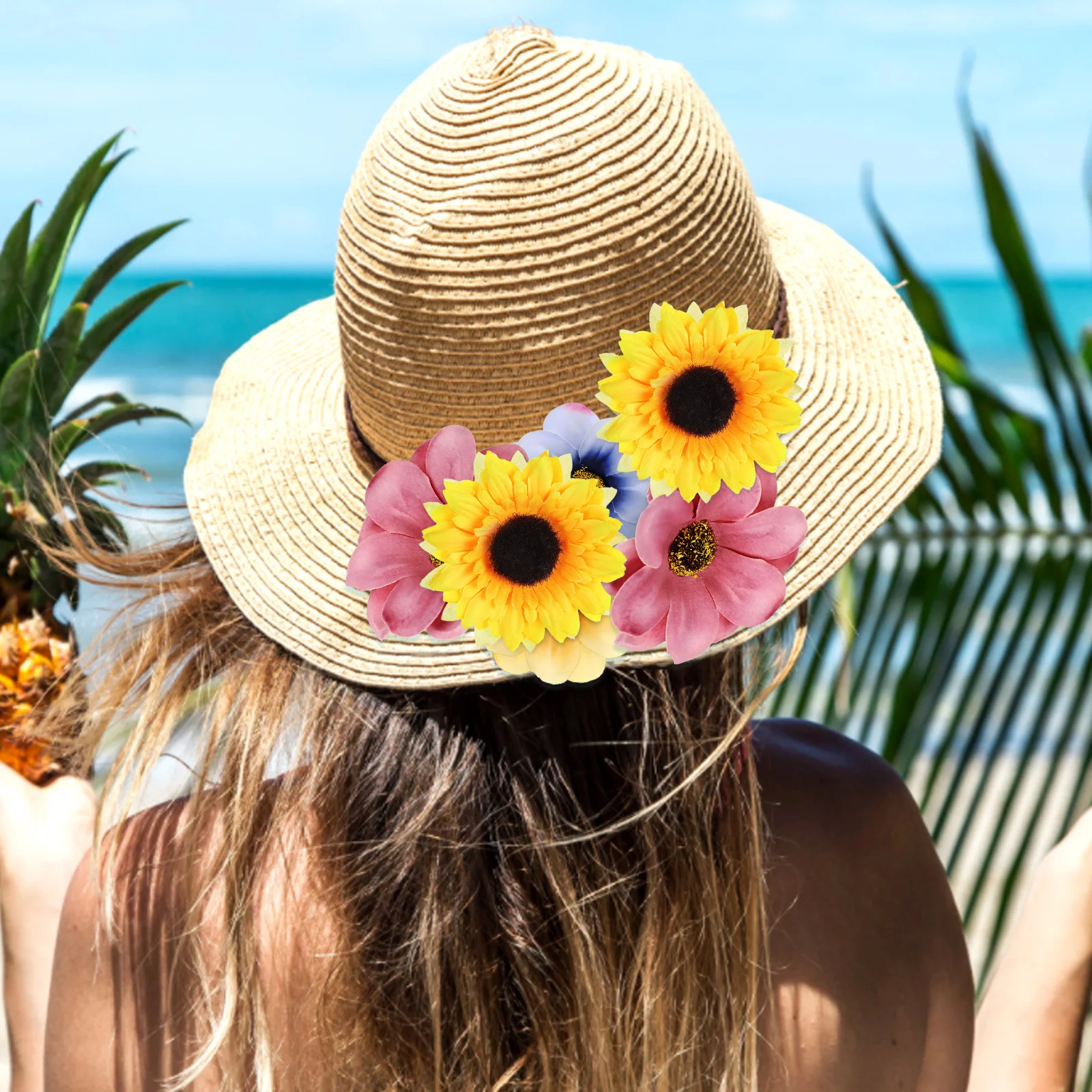 

20Pcs Artificial Sunflower Heads Realistic Fake Flowers for DIY Wreath Wedding Decoration Home Decor Party Supplies Faux