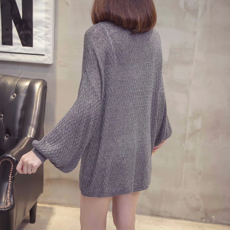 2023 New Spring and Summer Women's Leisure Simple Commuting Loose Solid Color Sun Protection Air Conditioning Knitted Cardigan