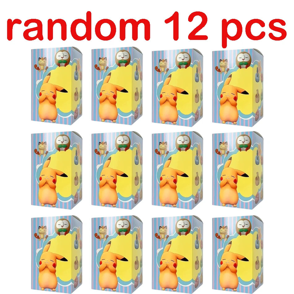 1-12 Stück Pokémon Pikachu Blindbox Actionfiguren Anime Schlaf-Serie Desktop-Dekorationen Pokémon Spielzeug Ornament Geburtstagsgeschenk