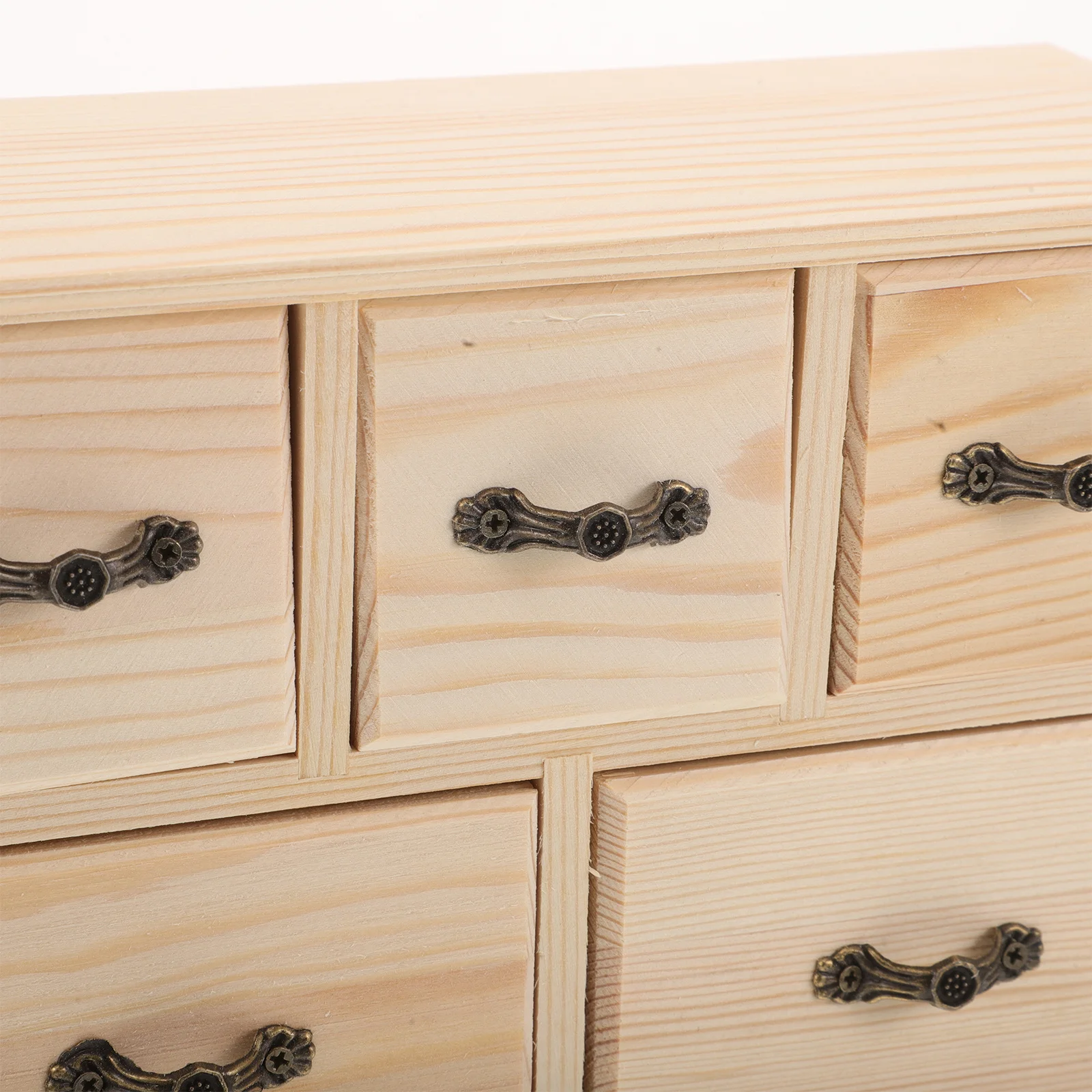 صندوق منظم سطح المكتب الخشبي 6 أدراج خزانة مكتب صغيرة صندوق الطاولة لمستلزمات ملف الماكياج والقرطاسية المكتبية