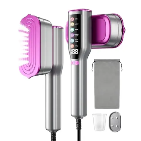 2-in-1 Steamer and Iron 10s Heat-up LED Display 6 Modes 130ml Large Tank Self Clean 1200W Travel Steamer for Clothes Portable H